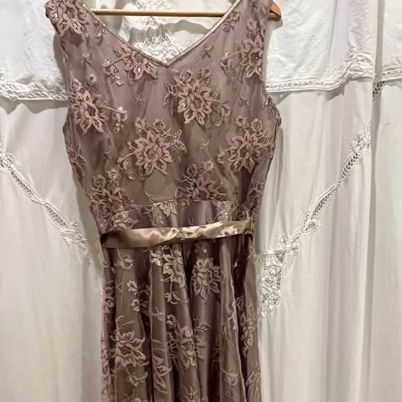 Tahari by Arthur S Levine - Champaign, Sleeveless, lace and metallic - Picture 1 of 7